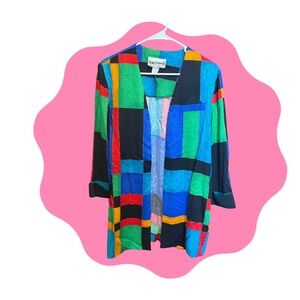 SL Fashions Colorful Patchwork Blazer
